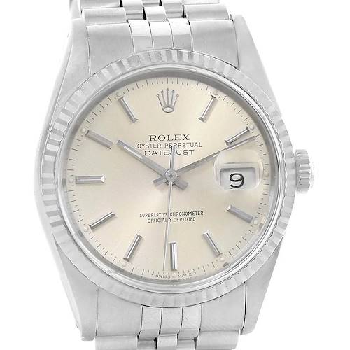 Photo of Rolex Datejust Silver Dial Steel White Gold Automatic Watch 16234