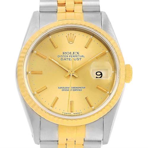 Photo of Rolex Datejust 36 Steel 18K Yellow Gold Automatic Unisex Watch 16233