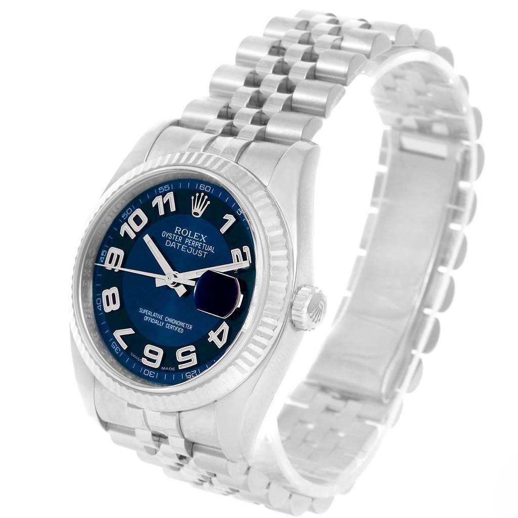 Rolex Datejust Steel White Gold Blue Concentric Dial Watch 116234 ...