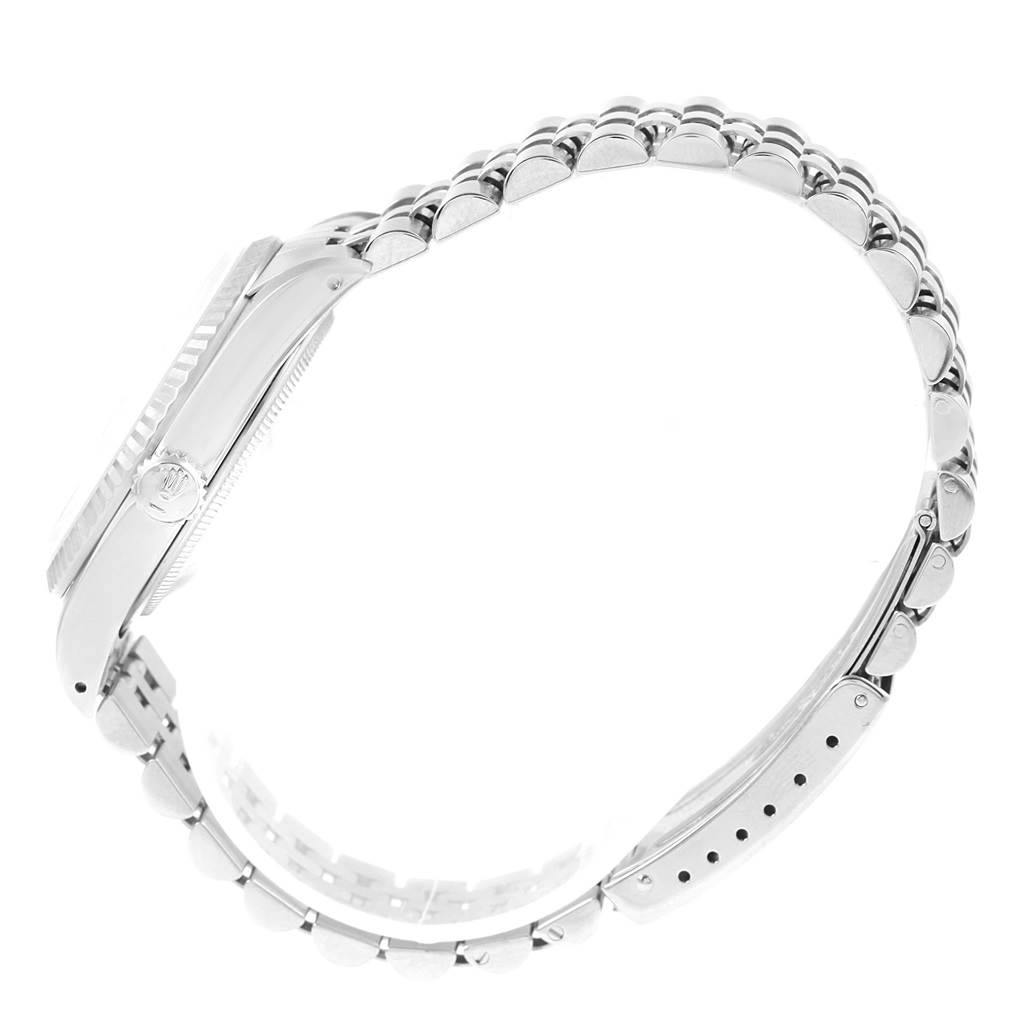 The image shows a side view of the Rolex Datejust 16234 Men's Stainless Steel Silver Dial 16234 Men's Stainless Steel Silver Dial model, focusing on the bracelet and watch profile.