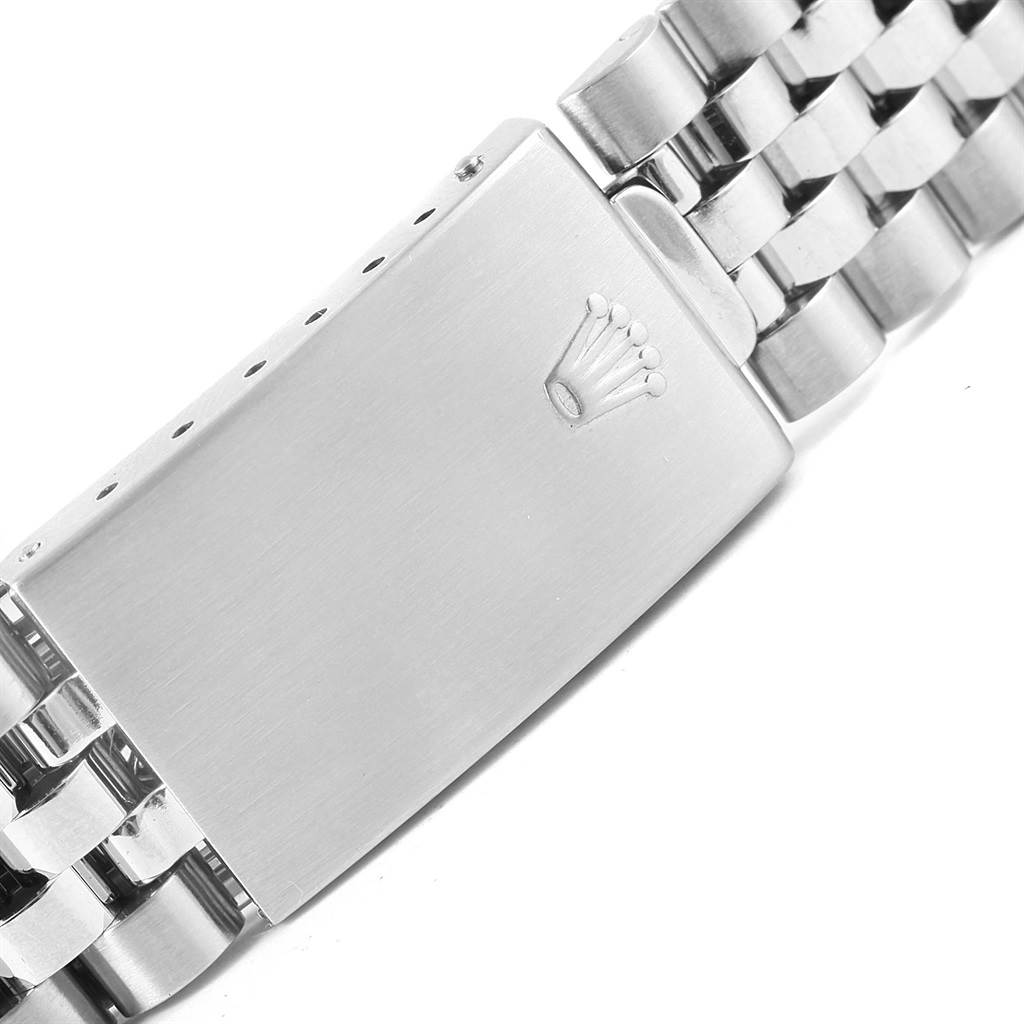 This image shows the clasp and part of the bracelet of a Rolex Datejust 16234 Men's Stainless Steel White Dial 16234 Men's Stainless Steel White Dial watch.
