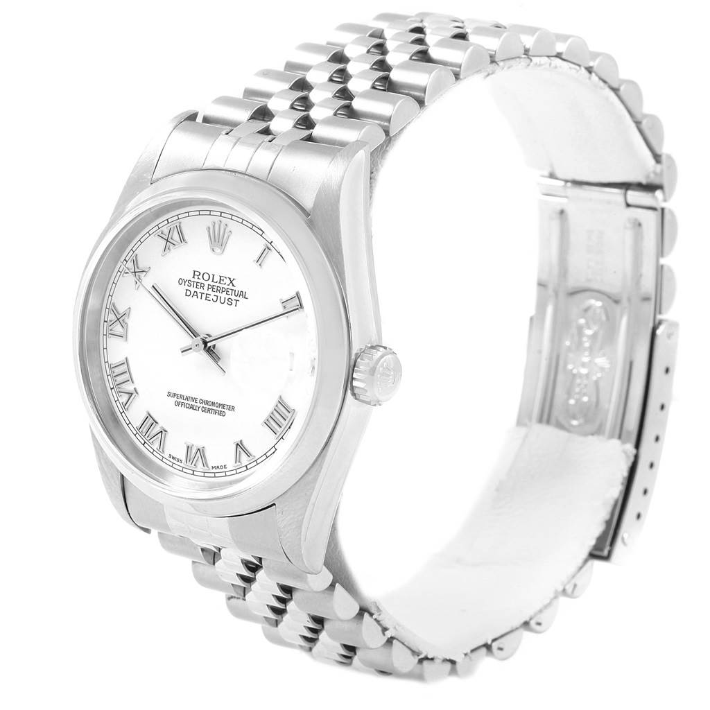 Rolex Datejust 36 White Roman Dial Jubilee Bracelet Mens Watch 16200 ...