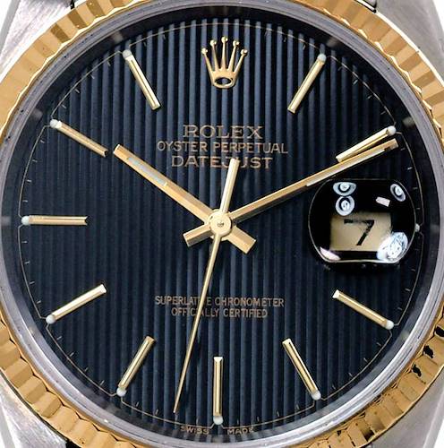 Photo of Rolex Datejust Men's Black Tapestry Dial 16233 2000-01