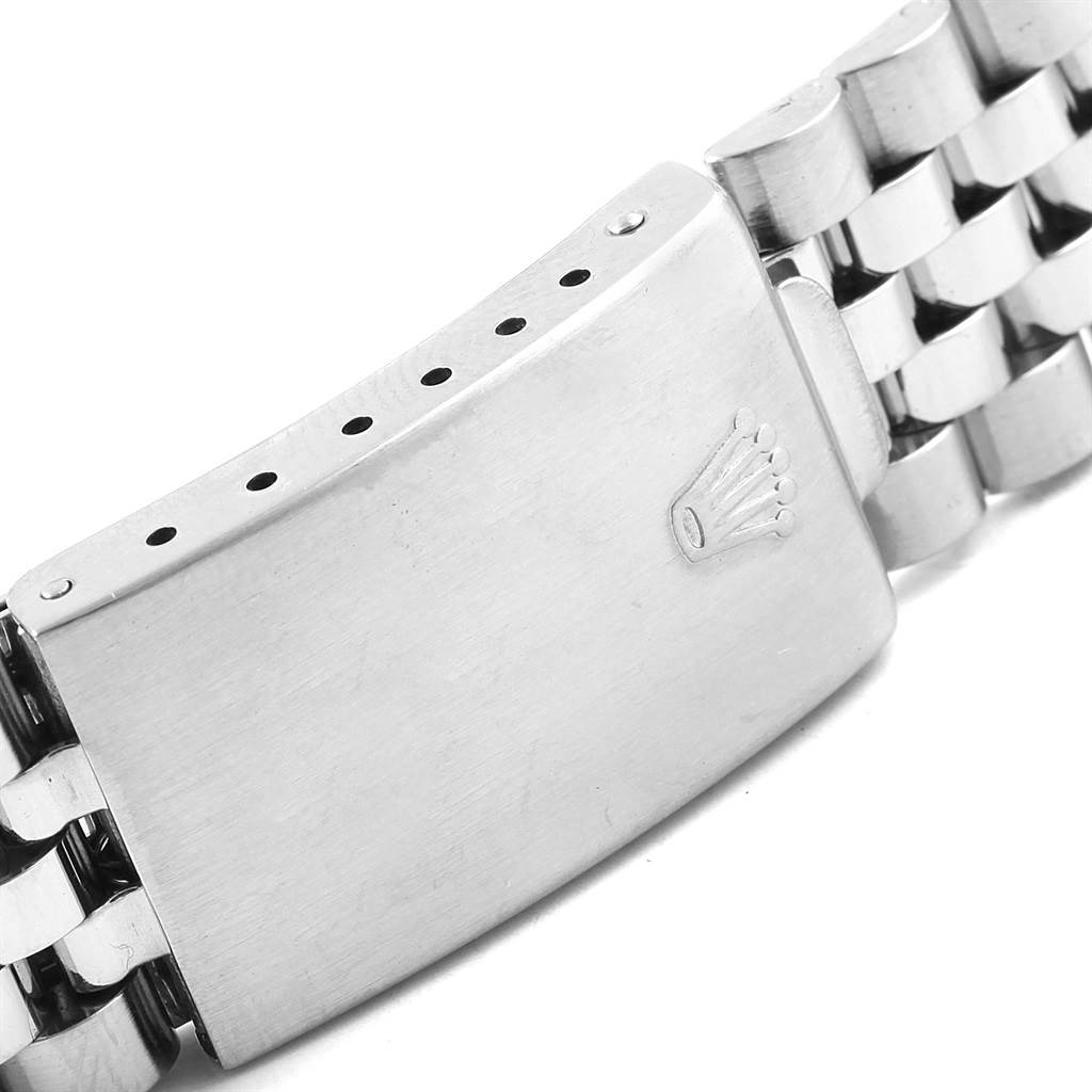The image shows the clasp and bracelet of a Rolex Datejust 16234 Men's Stainless Steel Silver Dial 16234 Men's Stainless Steel Silver Dial watch, featuring the brand's crown logo.
