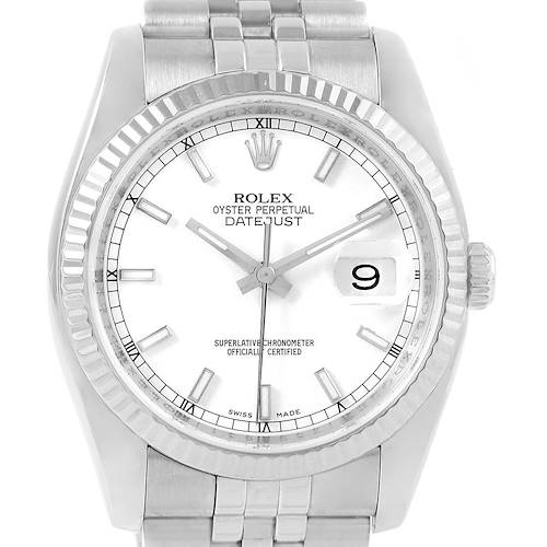 Photo of Rolex Datejust Steel 18K White Gold Jubilee Bracelet Watch 116234