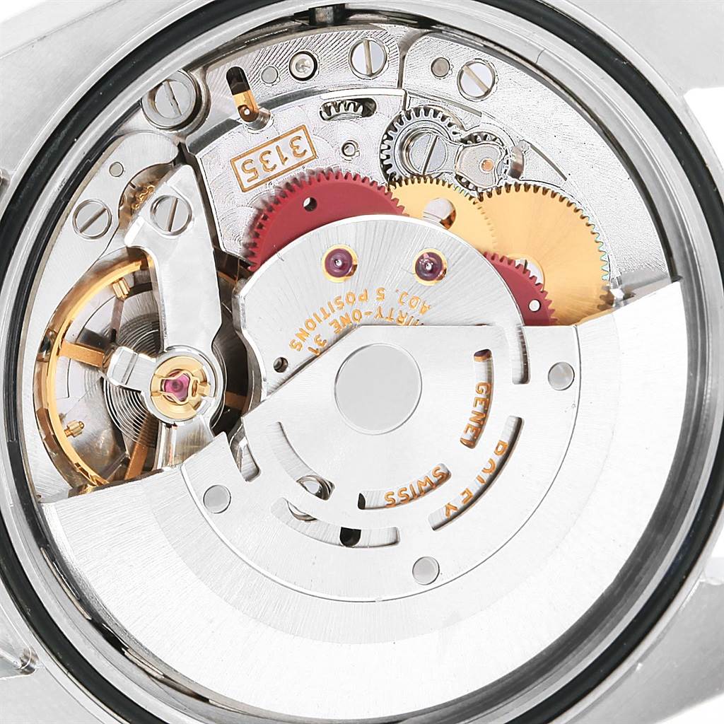 This image shows the movement and internal mechanism of the Rolex Datejust 116233 Men's Stainless Steel Mother of Pearl Dial 116233 Men's Stainless Steel Mother of Pearl Dial watch from a back angle.