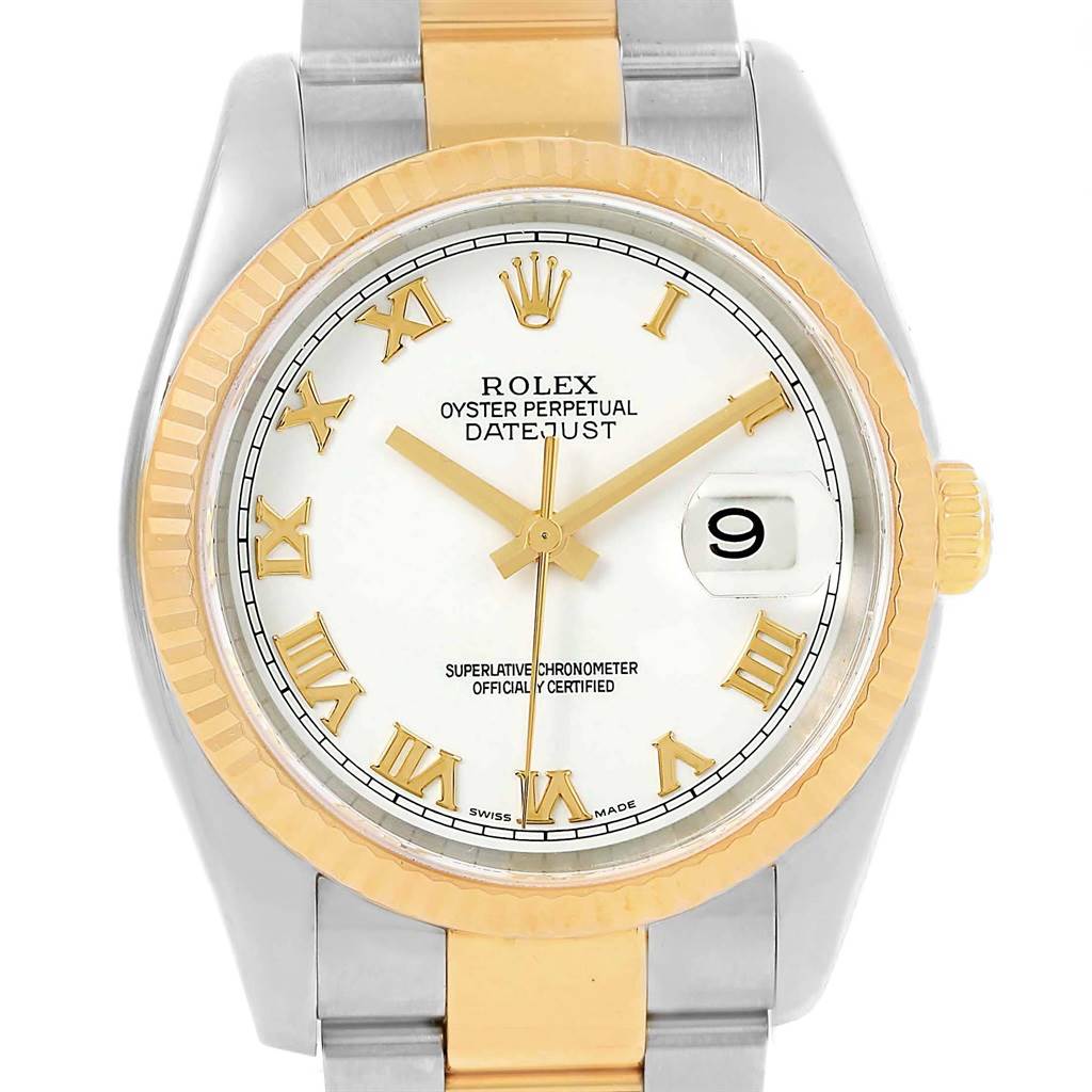 Rolex Datejust Steel Yellow Gold Roman Dial Mens Watch 116233 ...