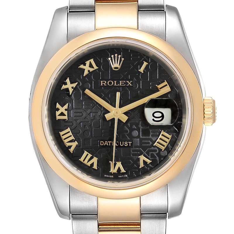 Rolex Datejust Steel Yellow Gold Jubilee Roman Dial Mens Watch 116203 SwissWatchExpo