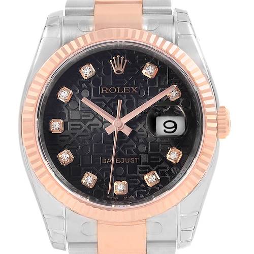 Photo of Rolex Datejust 36 Steel EveRose Gold Diamond Unisex Watch 116231 Unworn