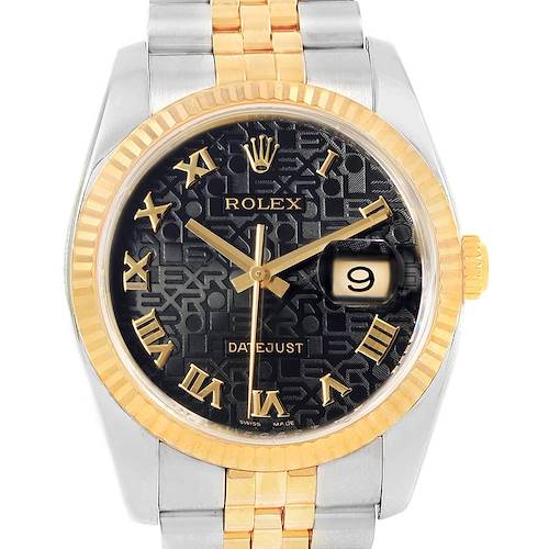 Photo of Rolex Datejust Steel 18K Yellow Gold Jubilee Roman Dial Watch 116233