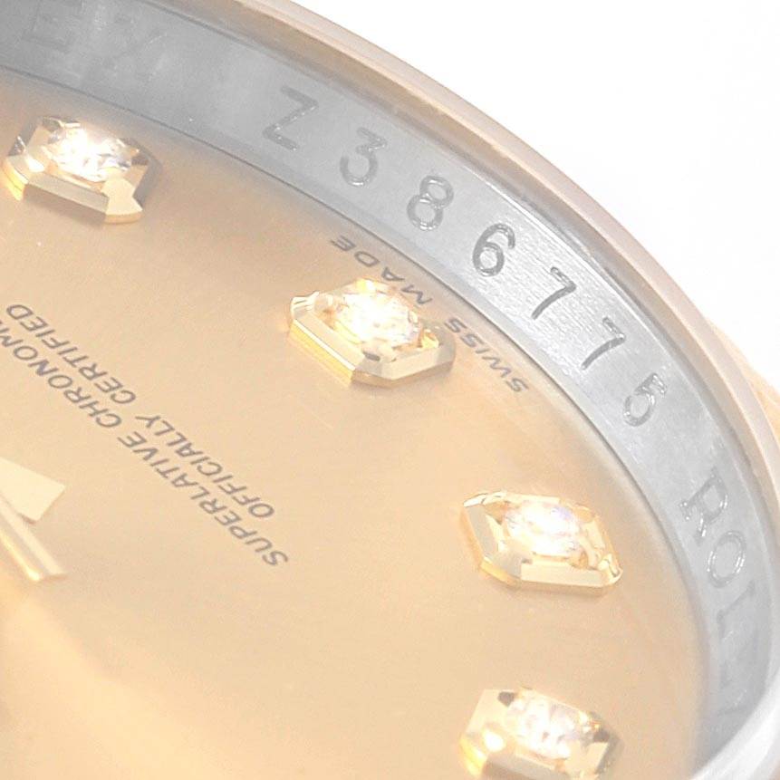 The close-up image shows the dial and part of the rehaut with the model number and "Rolex" engraving of the Rolex Datejust 116233 Men's Stainless Steel Champagne Dial 116233 Men's Stainless Steel Champagne Dial watch.
