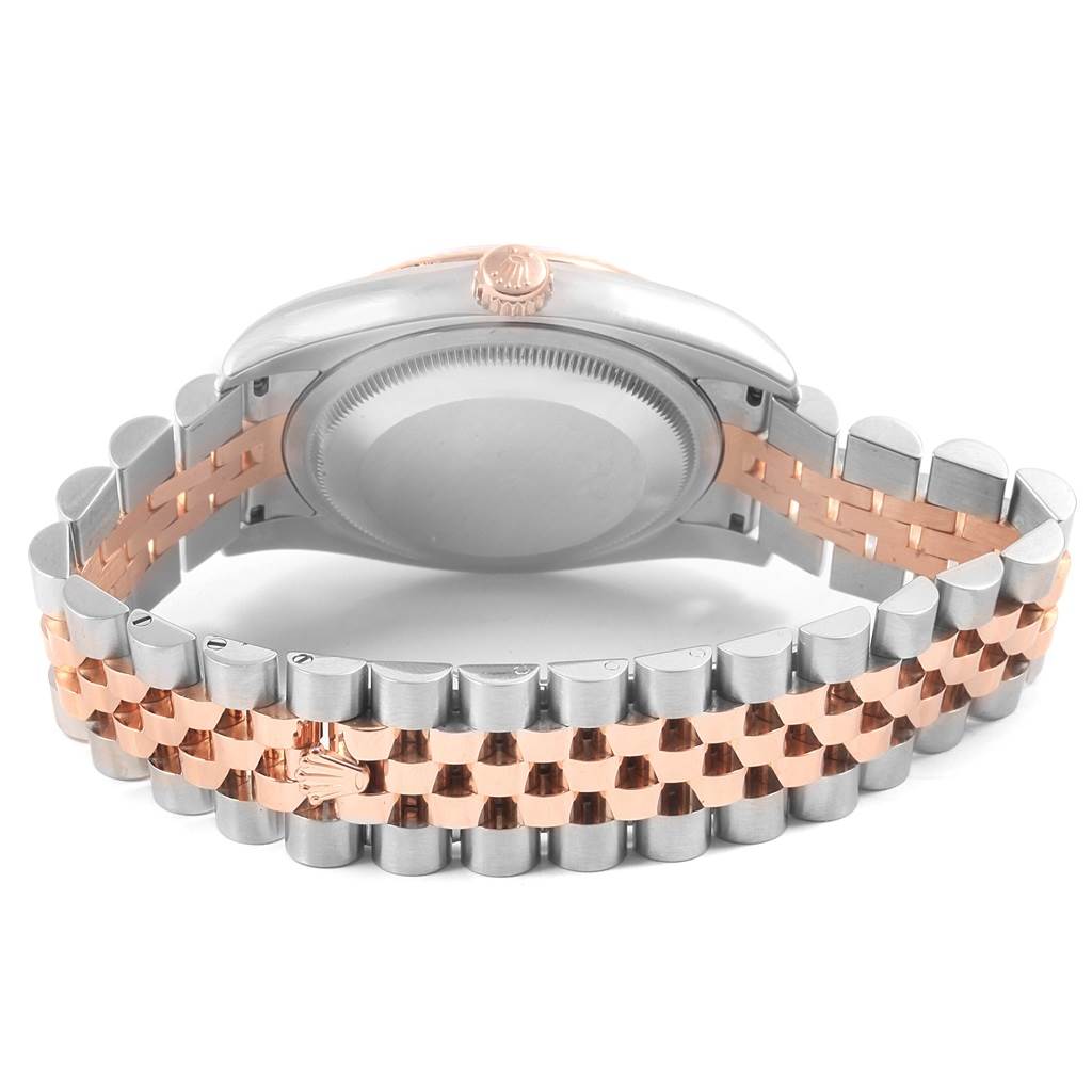 The image shows the back view of a Rolex Datejust 116231 Men's Steel and Gold (two tone) Grey Dial 116231 Men's Steel and Gold (two tone) Grey Dial model with a two-tone metal bracelet.