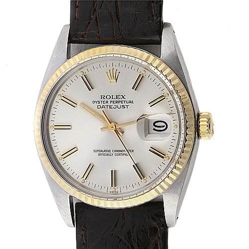 Rolex  Datejust Mens Steel 14k Yellow Gold Vintage Watch 16013 SwissWatchExpo