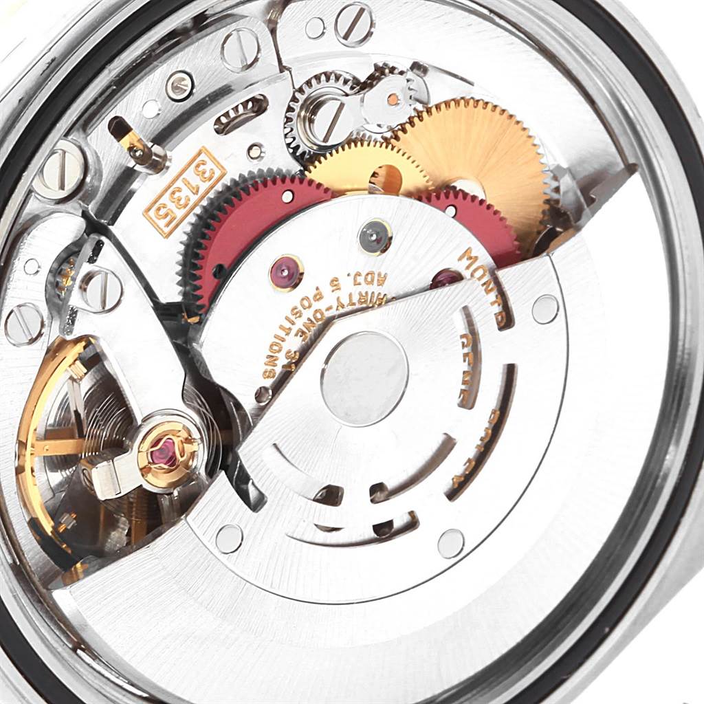 This image shows the internal mechanism and movement parts of a Rolex Datejust 16234 Men's Stainless Steel Silver Dial 16234 Men's Stainless Steel Silver Dial model watch from a close-up angle.