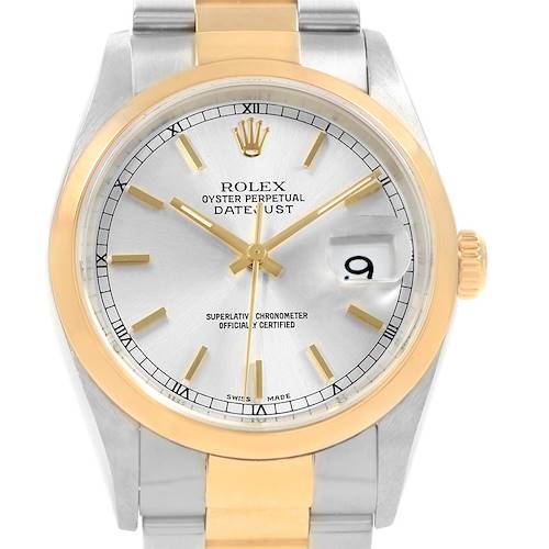 Photo of Rolex Datejust 36 Steel Yellow Gold Silver Dial Mens Watch 16203