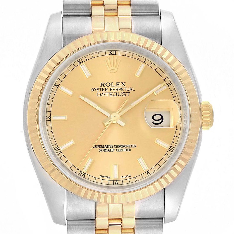 Rolex Datejust 36 Steel Yellow Gold Jubilee Bracelet Mens Watch 116233 SwissWatchExpo