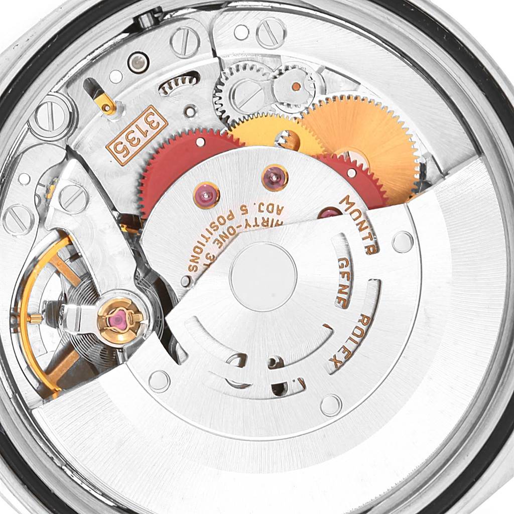 This image showcases the internal movement mechanism of a Rolex Datejust 16220 Men's Stainless Steel Silver Dial 16220 Men's Stainless Steel Silver Dial watch.