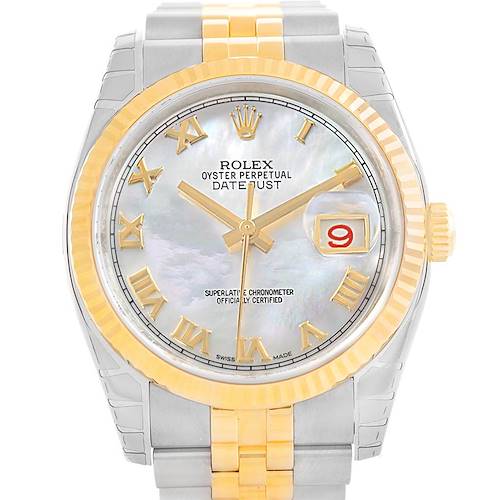 Photo of Rolex Datejust 36 Steel Yellow Gold MOP Dial Watch 116233 Unworn