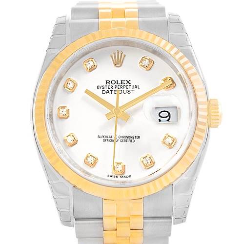 Photo of Rolex Datejust 36 Steel Yellow Gold Diamond Mens Watch 116233 Unworn