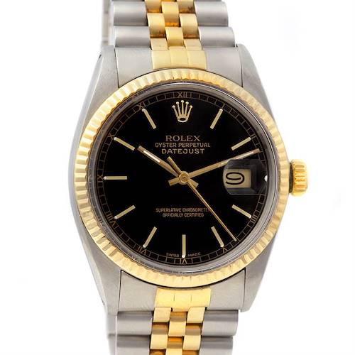 Photo of Rolex Datejust Mens Ss 18k Yellow Gold Watch 16013