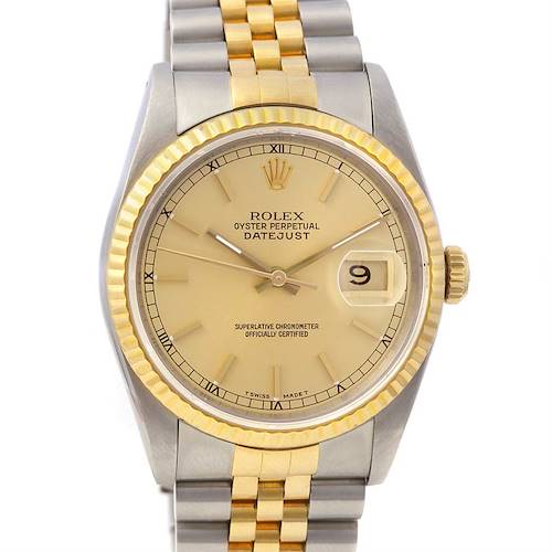 Photo of Rolex Datejust Mens Watch Champagne Dial 16233