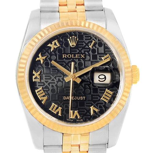 Photo of Rolex Datejust Steel 18K Yellow Gold Jubilee Roman Dial Watch 116233