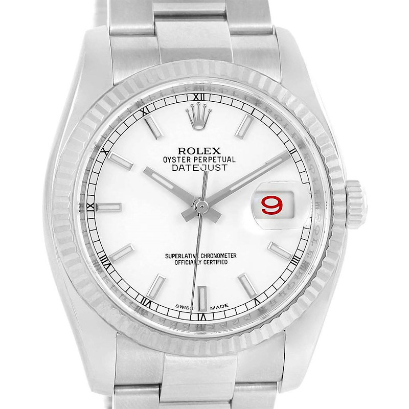 Rolex Datejust Steel White Gold Oyster Bracelet Watch 116234 Box Card SwissWatchExpo