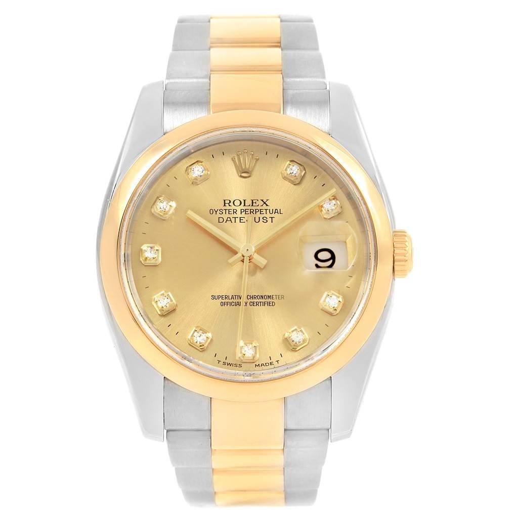 rolex date just 36 gold