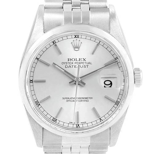 Photo of Rolex Datejust 36 Silver Dial Jubilee Bracelet Steel Mens Watch 16200