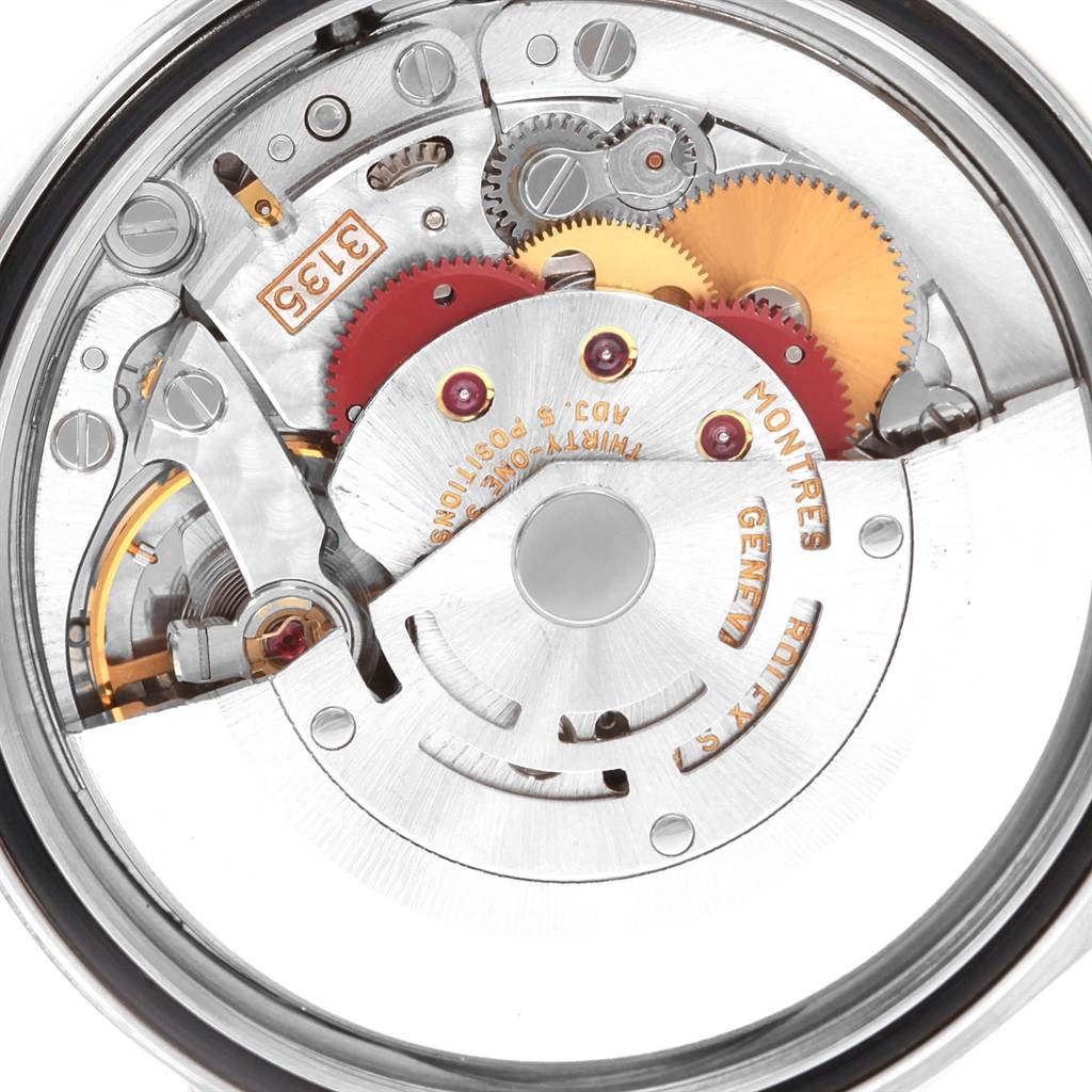 This image shows the movement mechanism of a Rolex Datejust 16233 Men's Steel and Gold (two tone) Champagne Dial 16233 Men's Steel and Gold (two tone) Champagne Dial watch, viewed from the back.