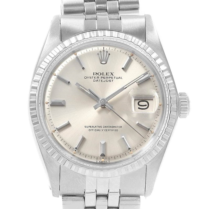 Rolex Datejust Silver Dial Jubilee Bracelet Vintage Mens Watch 1601 SwissWatchExpo
