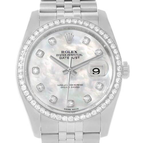 Photo of Rolex Datejust 36 Mother of Pearl Diamond Unisex Watch 116244