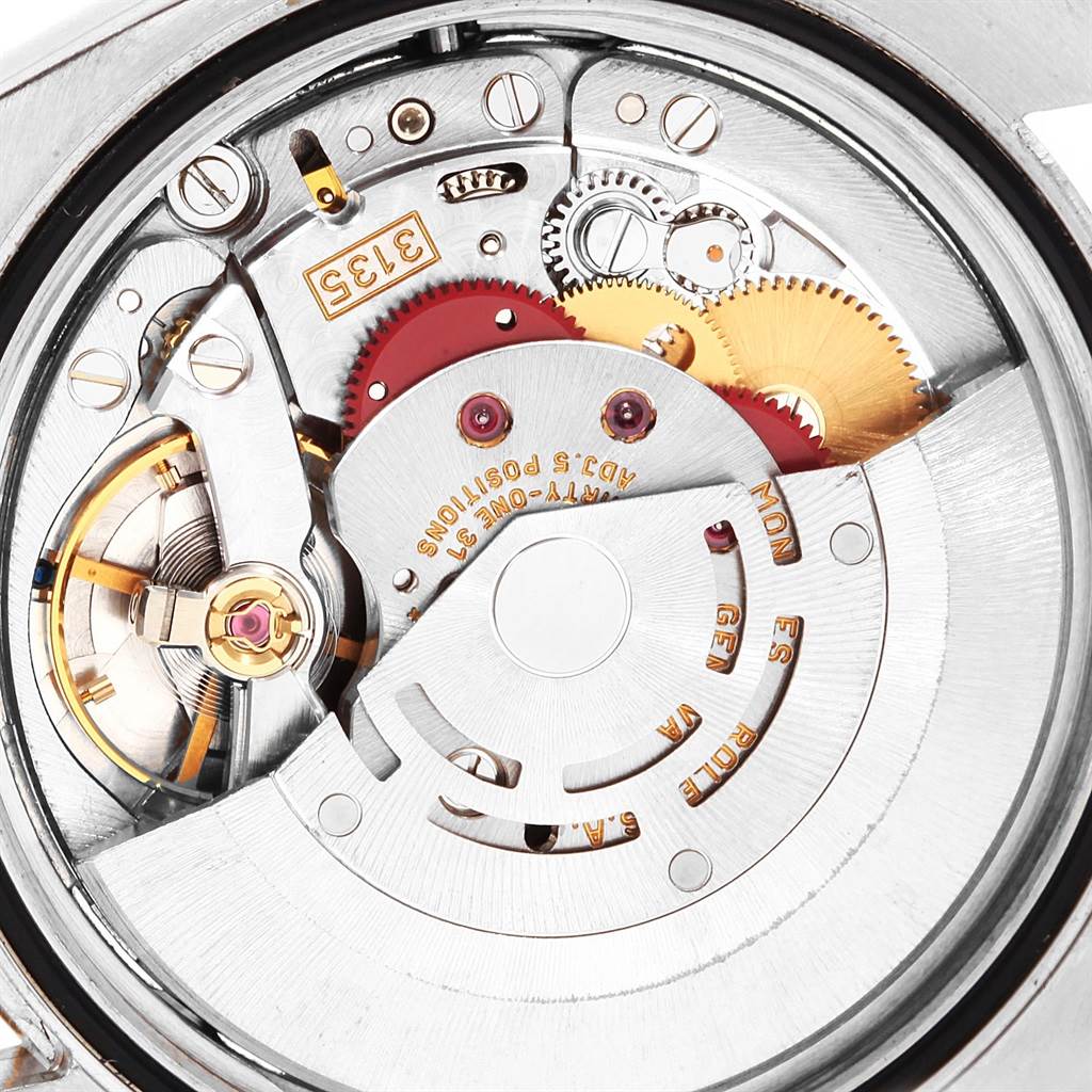 This image shows the internal mechanism viewed from the back of a Rolex Datejust 116233 Men
s Stainless Steel Blue Dial 116233 Men
s Stainless Steel Blue Dial watch.