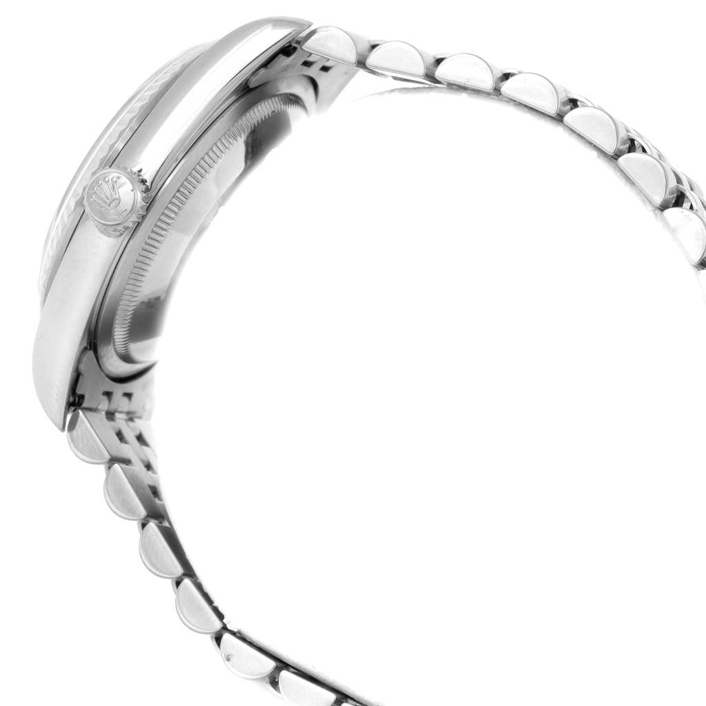 The image shows a side view of the case and bracelet of a Rolex Datejust 16234 Men's Stainless Steel Silver Dial 16234 Men's Stainless Steel Silver Dial watch, highlighting the crown and side profile.