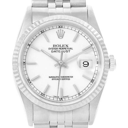 Photo of Rolex Datejust 36 Steel White Gold Jubilee Bracelet Mens Watch 16234