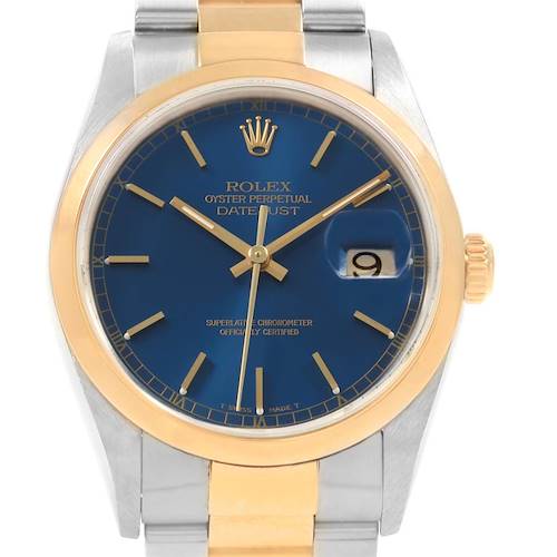Photo of Rolex Datejust 36 Steel Yellow Gold Blue Dial Mens Watch 16203