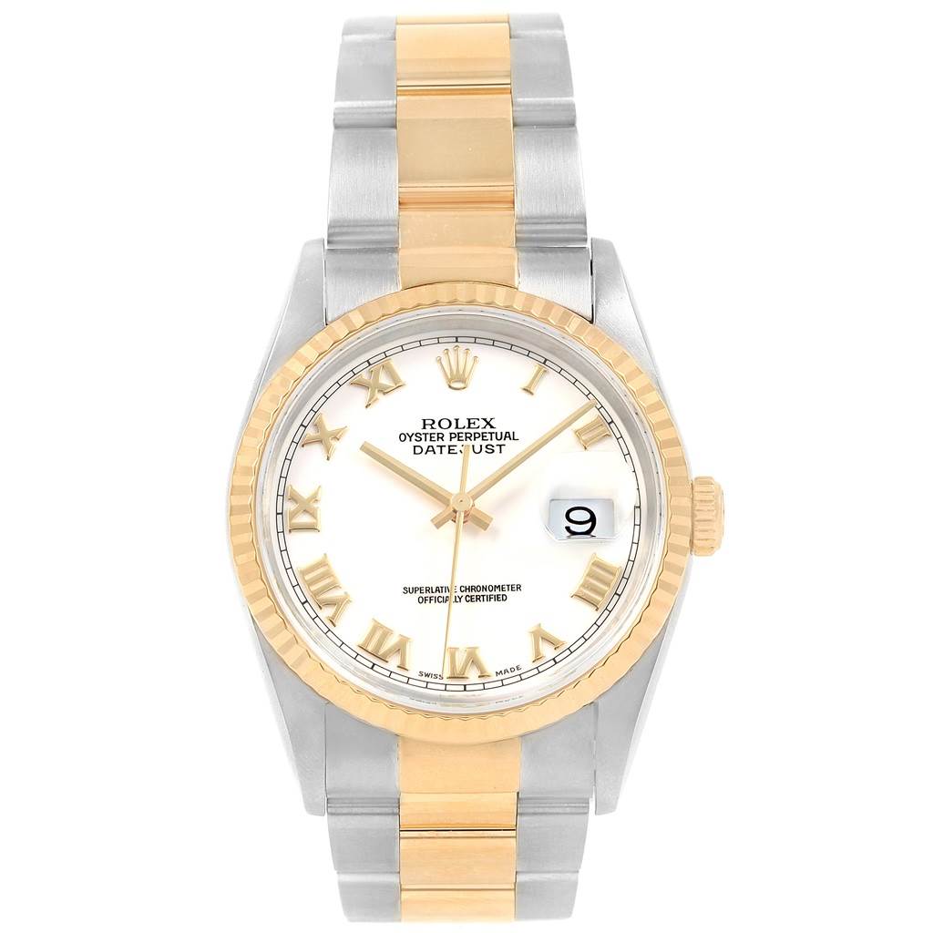 Rolex Datejust Steel Yellow Gold Oyster Bracelet Mens Watch 16233 ...