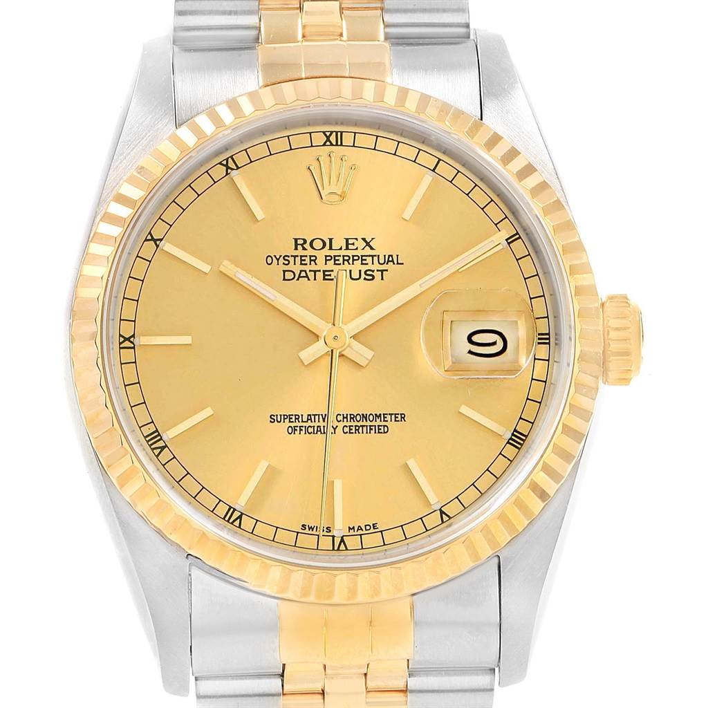 Rolex Datejust Steel Yellow Gold Jubilee Bracelet Mens Watch 16233 ...