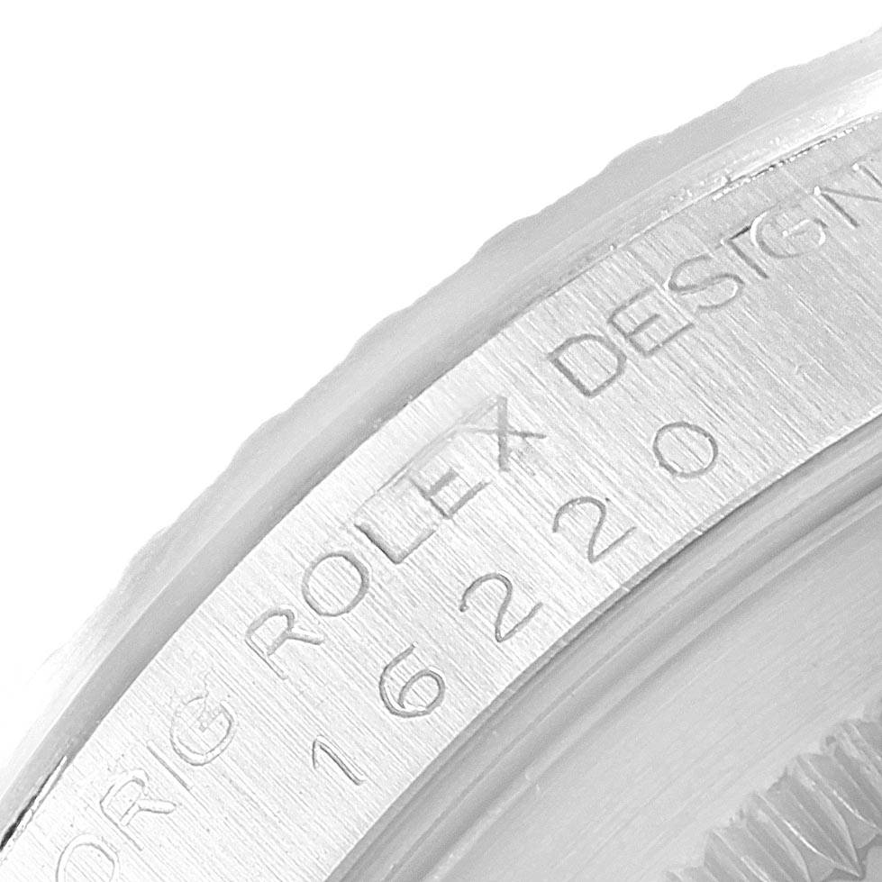 The image shows a close-up of the side engraving on a Rolex Datejust 16220 Men's Stainless Steel Grey Dial 16220 Men's Stainless Steel Grey Dial watch, displaying the model number "16220".