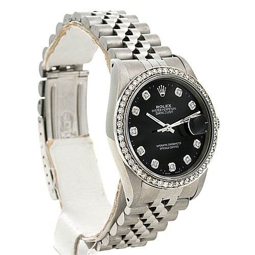 Rolex Datejust Steel 18k White Gold Diamond Watch 16234 SwissWatchExpo