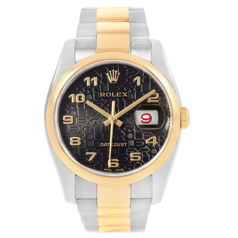 Rolex Datejust Steel Yellow Gold Jubilee Arabic Dial Mens Watch 116203 SwissWatchExpo