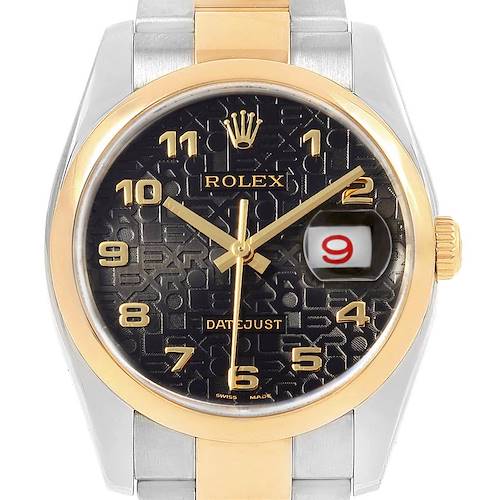 Photo of Rolex Datejust Steel Yellow Gold Jubilee Arabic Dial Mens Watch 116203