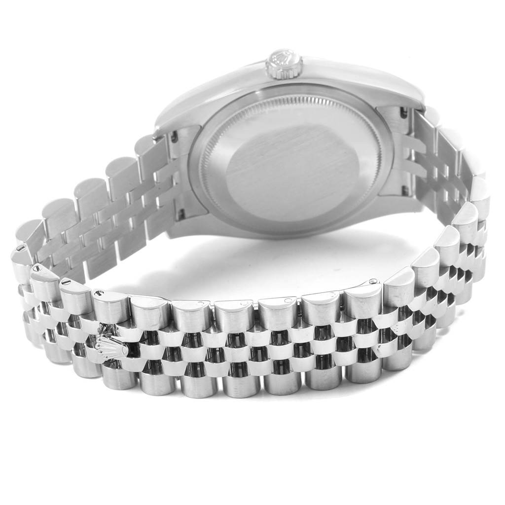 This image shows the back and bracelet of a Rolex Datejust 392T2233 Men
s Stainless Steel White Dial 392T2233 Men
s Stainless Steel White Dial watch viewed from a rear angle.