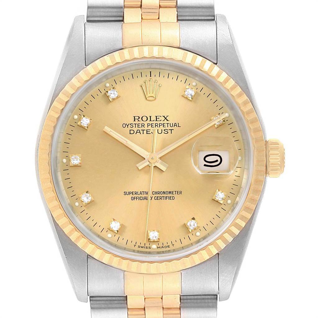 rolex 16233 gold with diamonds