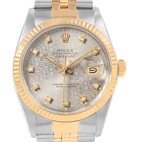 Photo of Rolex Datejust 36 Steel Yellow Gold Anniversary Diamond Dial Watch 16013