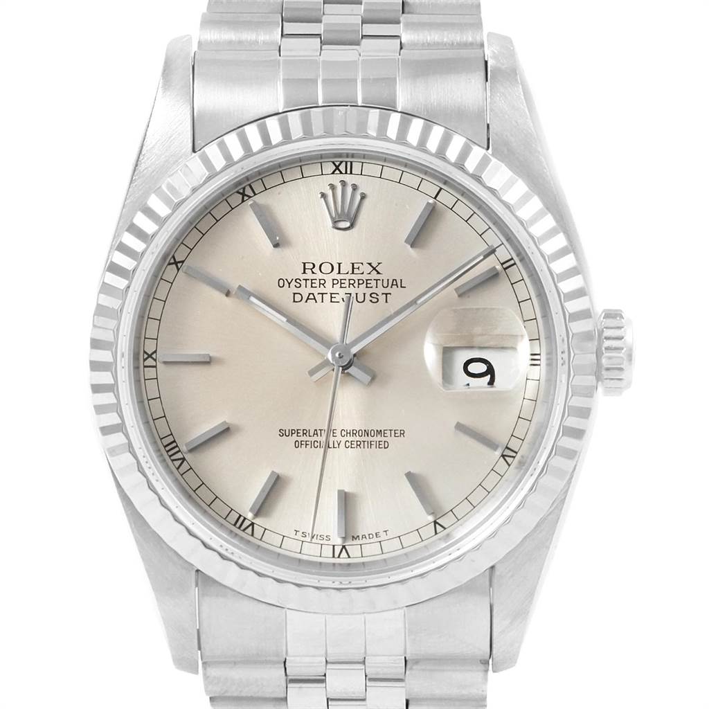 rolex datejust white gold bezel