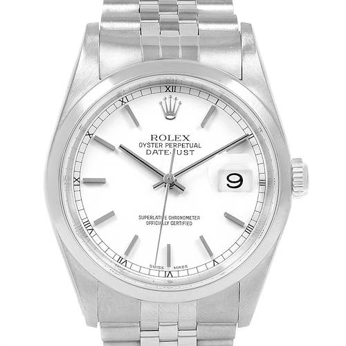 Photo of Rolex Datejust White Dial Jubilee Bracelet Steel Mens Watch 16200