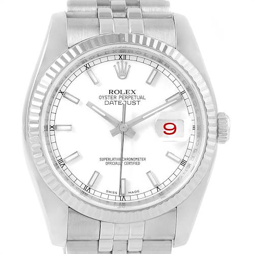 Photo of Rolex Datejust Steel White Gold Jubilee Bracelet Watch 116234 Box Card
