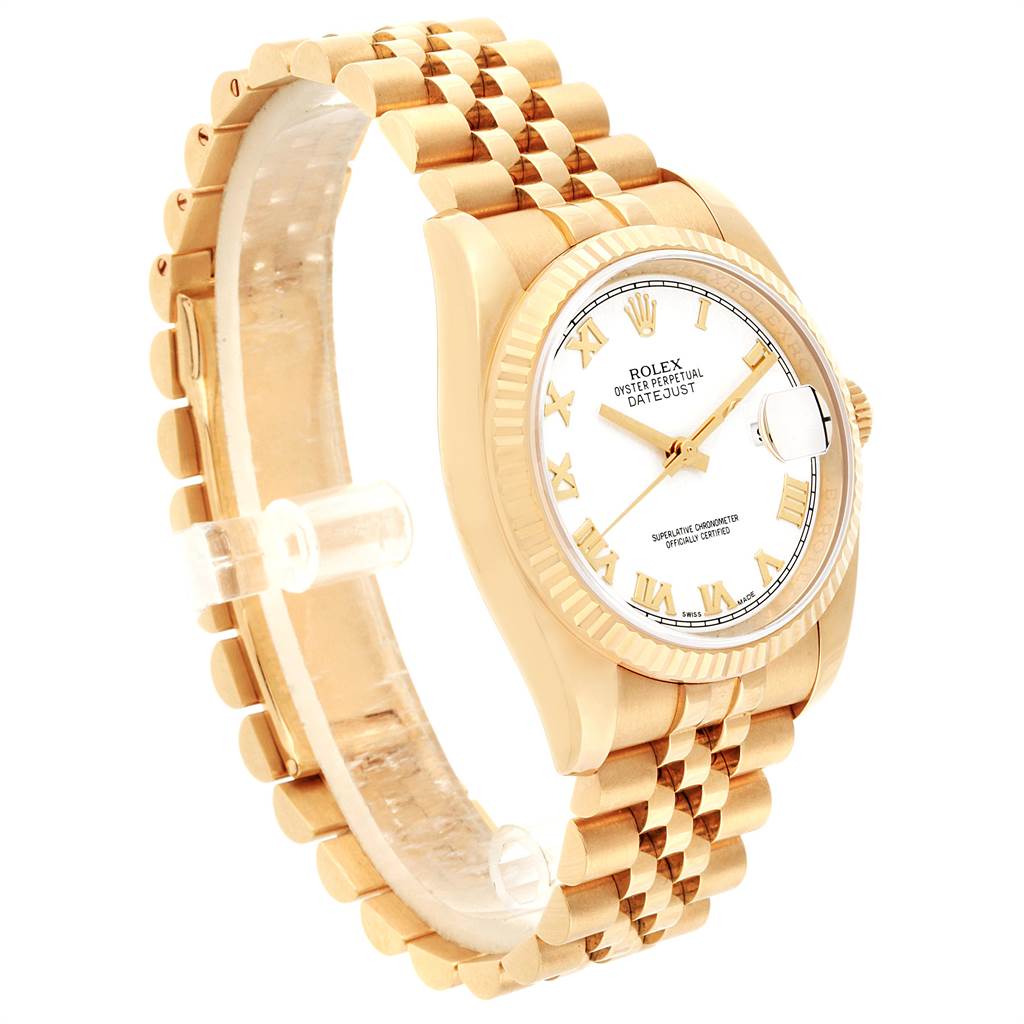 gold rolex white face