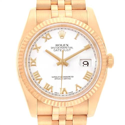 Photo of Rolex DateJust Yellow Gold White Dial Automatic Mens Watch 116238